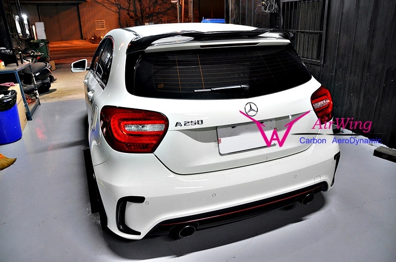 AIRWING CO.,LTD. - Products - W176 - PIECHA style Carbon roof Spoiler -  Carbon Aerodynamic - Mercedes-Benz